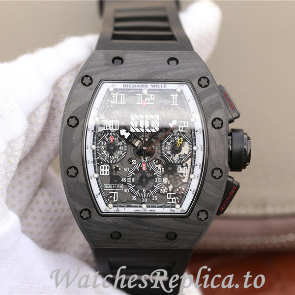 Richard Mille Replica RM011 Rubber strap 50MM - WatchesReplica.is
