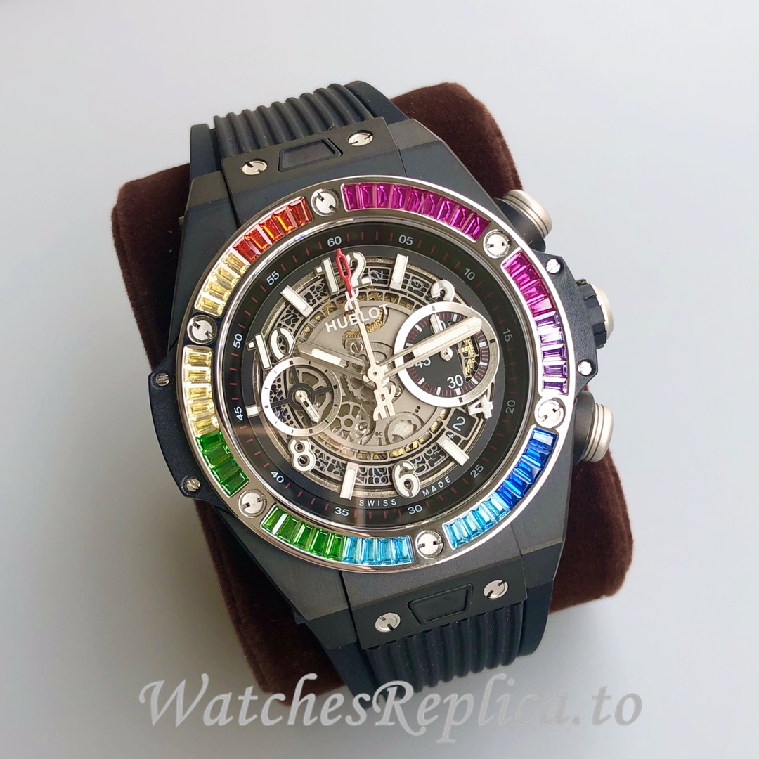 Hublot Replica Big Bang Gypsophila Chronograph v2 Rubber strap 45MM - WatchesReplica.is
