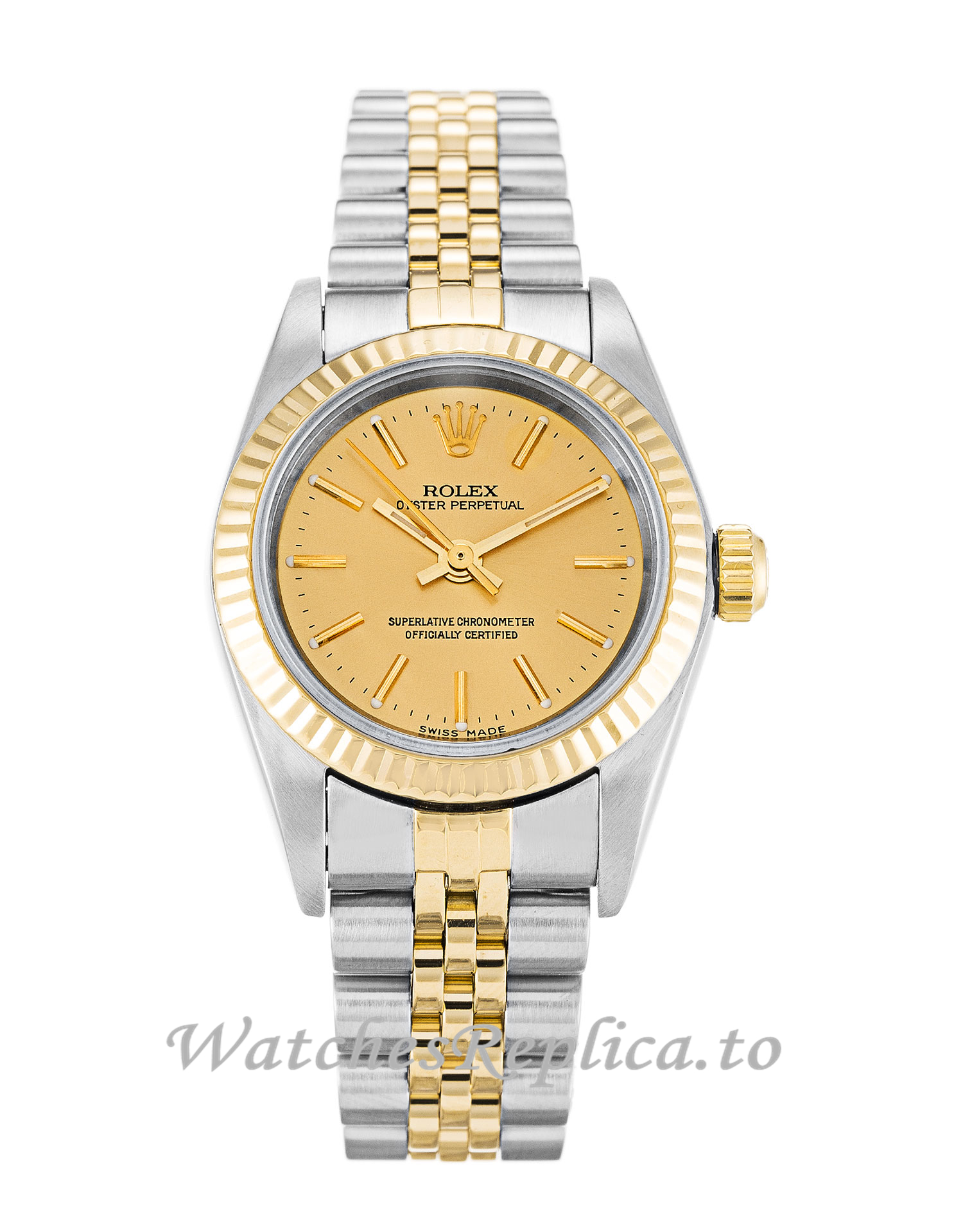 Rolex Lady Oyster Perpetual Champagne Dial 76193-24 MM - WatchesReplica.is