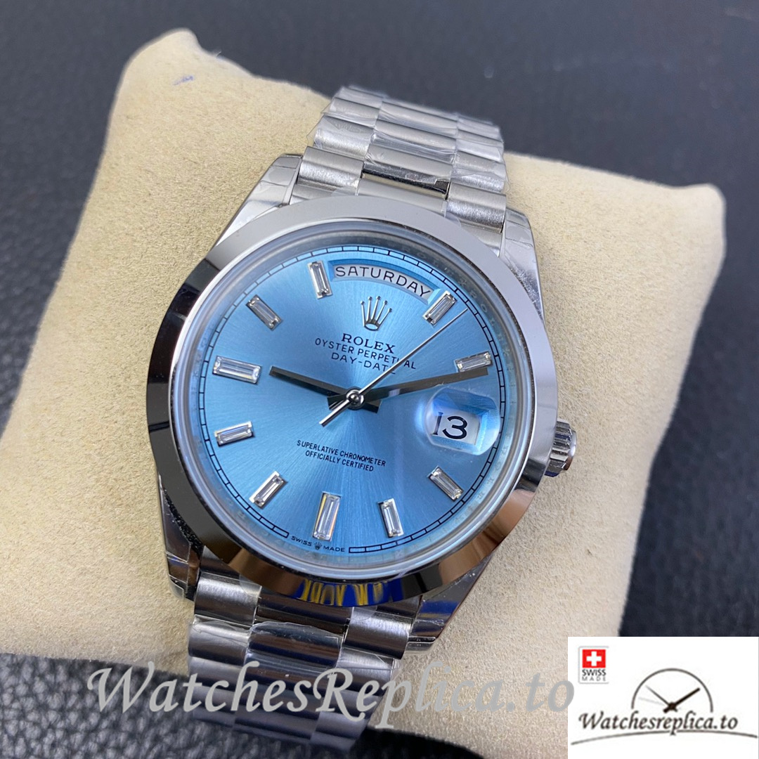 Swiss Rolex Day Date Replica 218399 Stainless steel strap 40MM - WatchesReplica.is