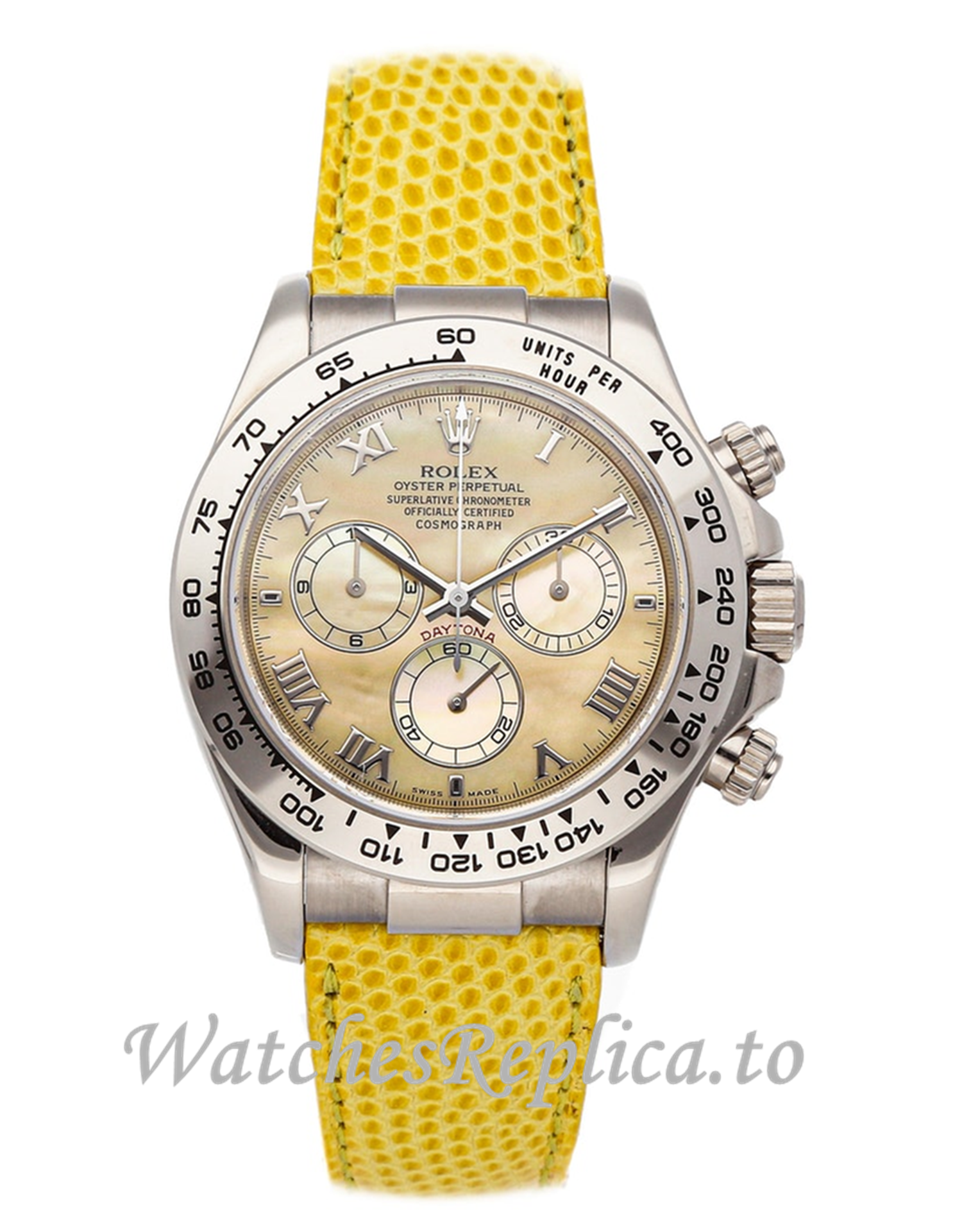 Rolex Daytona Replica Yellow Dial 116519 - WatchesReplica.is