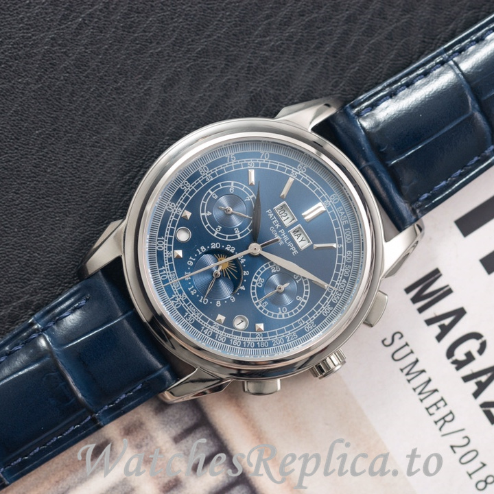 Patek Philippe Replica Complications Leather strap 41MM - WatchesReplica.is