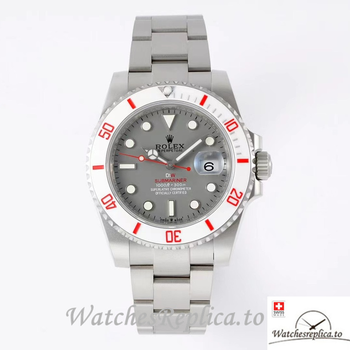Swiss Rolex Submariner Replica Stainless steel strap 40MM Grey Dial - WatchesReplica.is