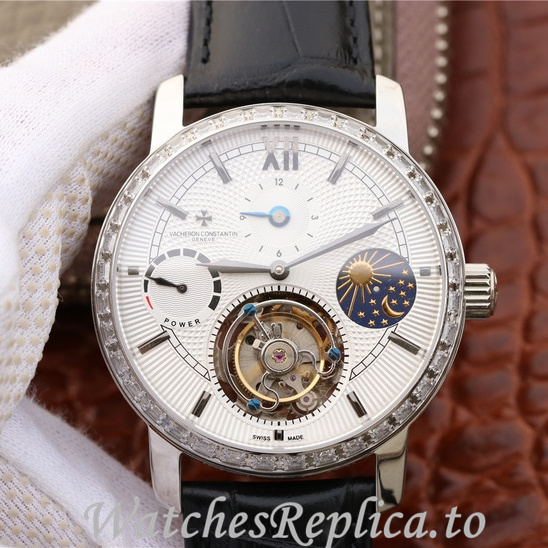 Patek Philippe Replica Complications Leather strap 42MM - WatchesReplica.is