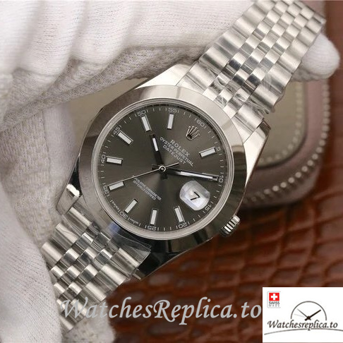 Swiss Rolex Datejust Replica 126300-0008 Stainless steel strap 41MM - WatchesReplica.is