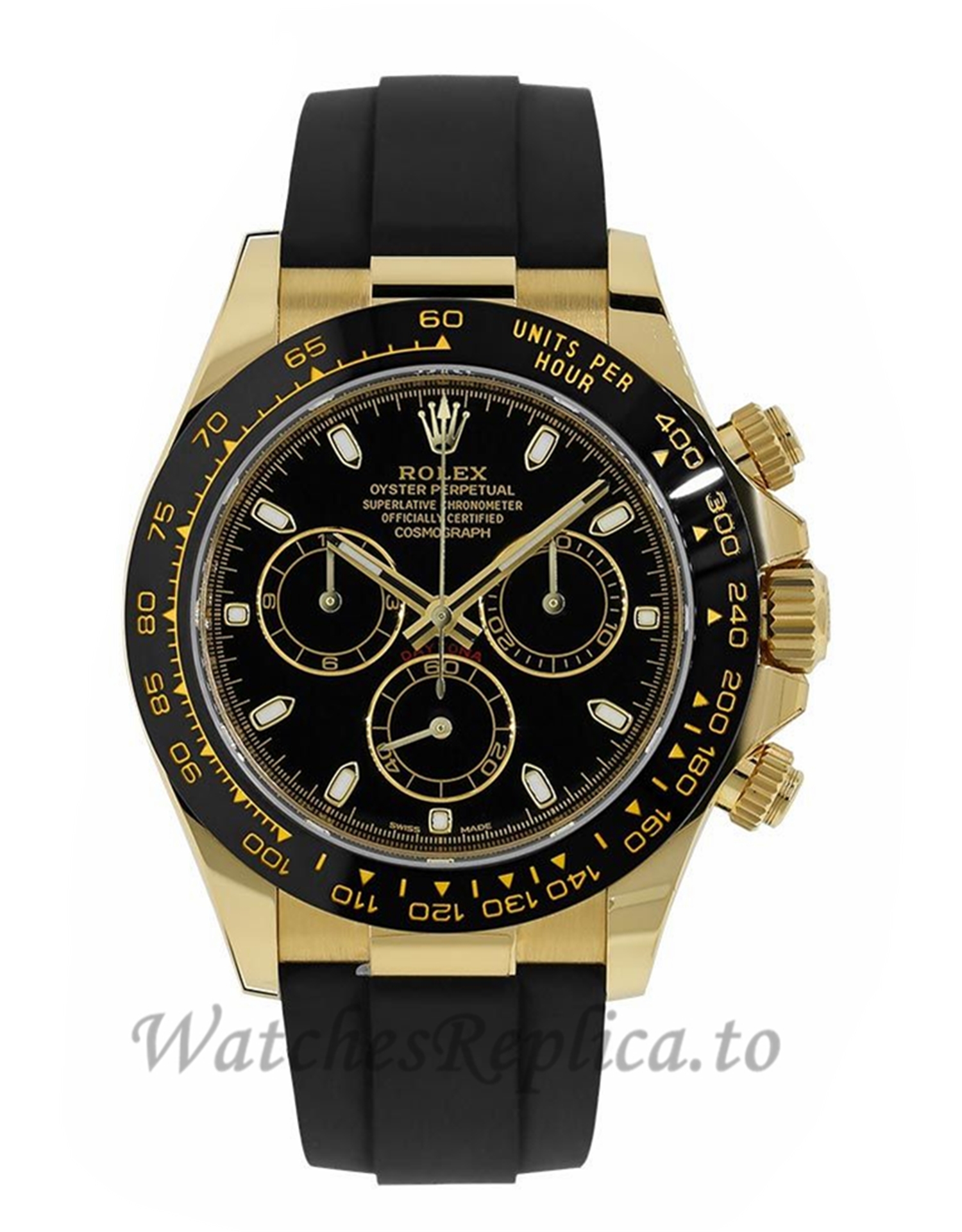Rolex Replica Daytona Yellow Gold Bracelet Watch 116518LN - WatchesReplica.is