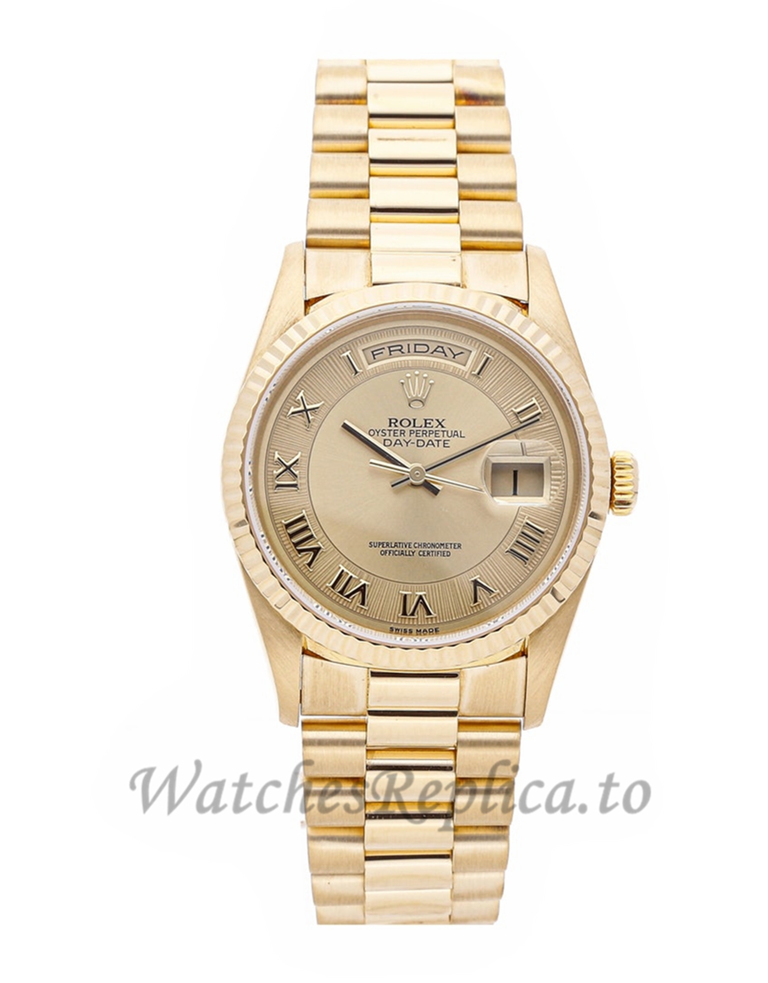 Rolex Replica Day-Date Gold Dial 18238 - WatchesReplica.is