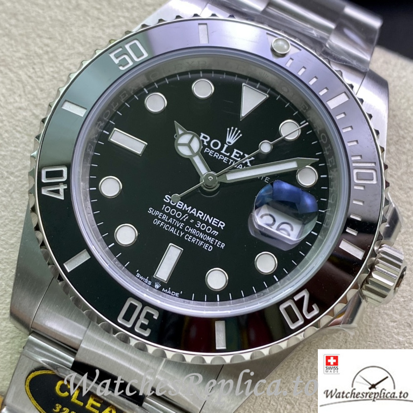 Swiss Rolex Submariner Replica 126610 Stainless steel strap 41MM Black Dial - WatchesReplica.is