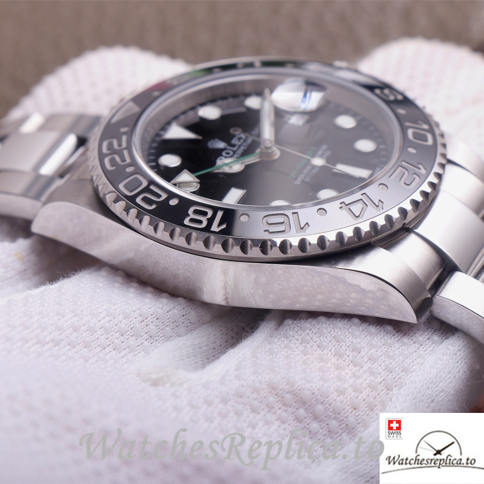 Swiss Rolex GMT Master Replica 126710 Stainless steel strap 40MM Black Dial - WatchesReplica.is