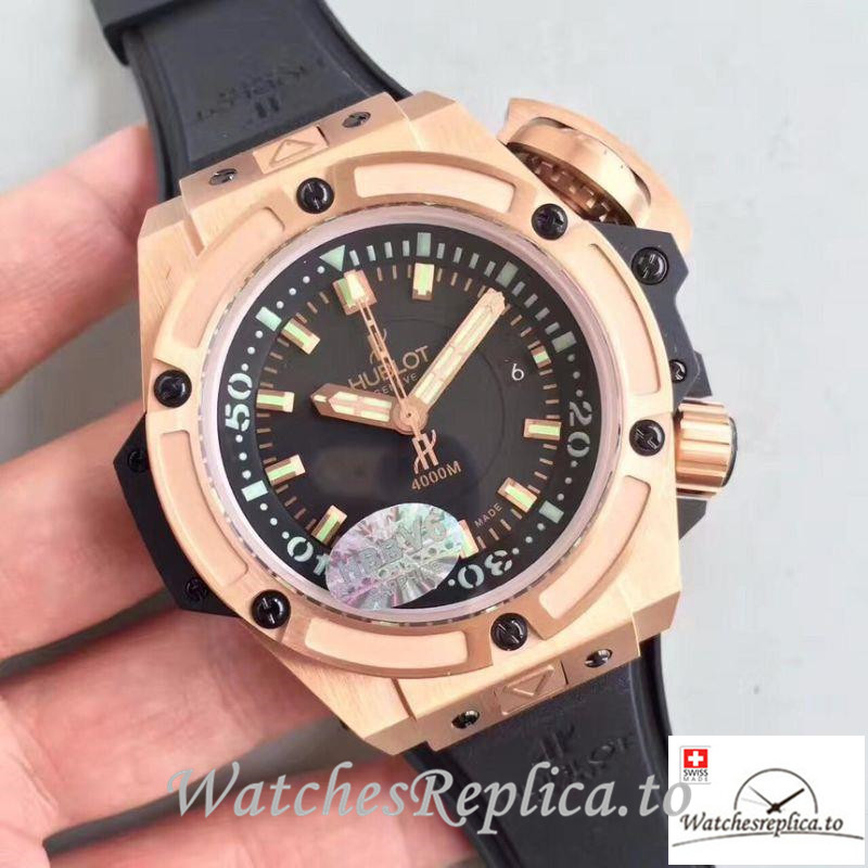 Swiss Hublot King Power Musee Oceanographique Monaco Replica 731.OX.1170.RX Black Strap 48MM - WatchesReplica.is