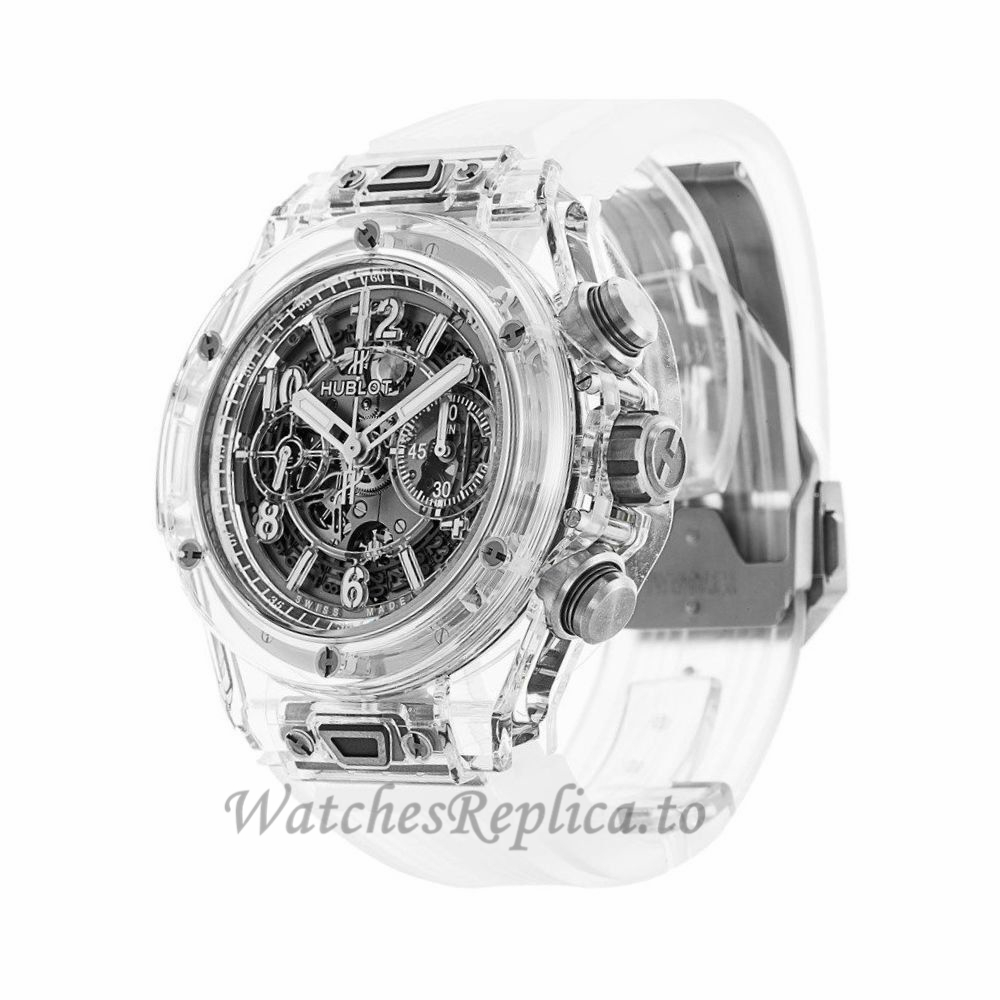 Hublot Replica Big Bang Unico Sapphire Baguettes 45MM Watch 411.JX.4802.RT.1904 - WatchesReplica.is