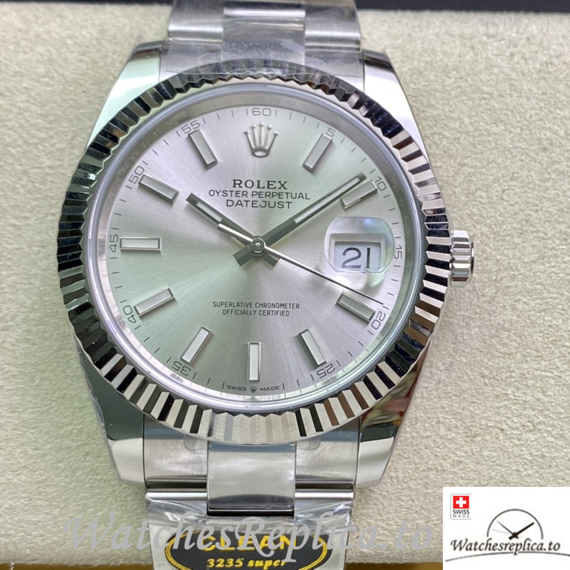 Swiss Rolex Datejust 126334 Replica Stainless steel strap 41MM - WatchesReplica.is