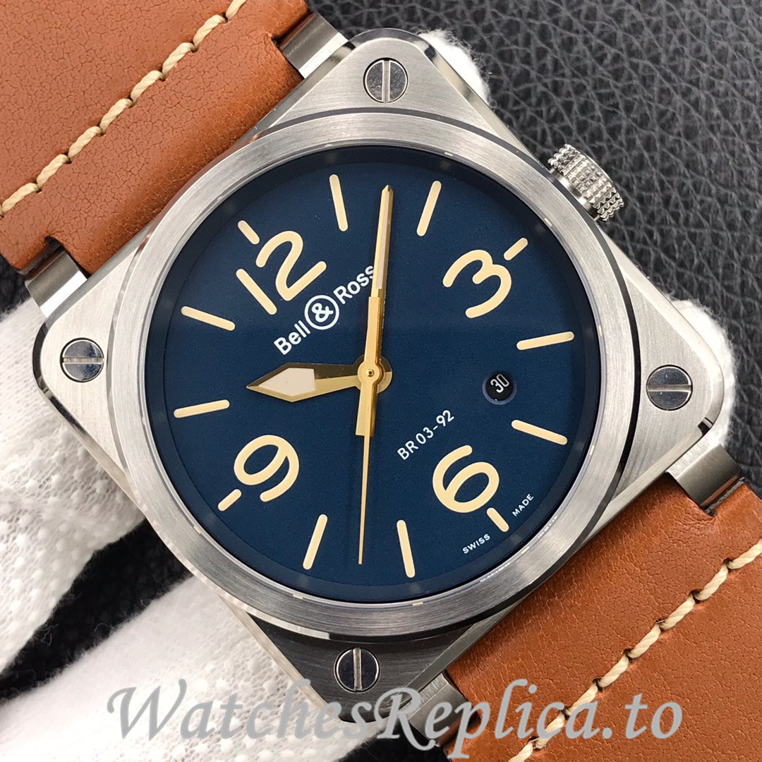 Bell Ross Replica BR 03 BR03-92 Leather strap 42MM - WatchesReplica.is