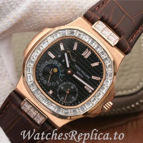 Patek Philippe Replica Nautilus 5712 Leather strap 40MM - WatchesReplica.is