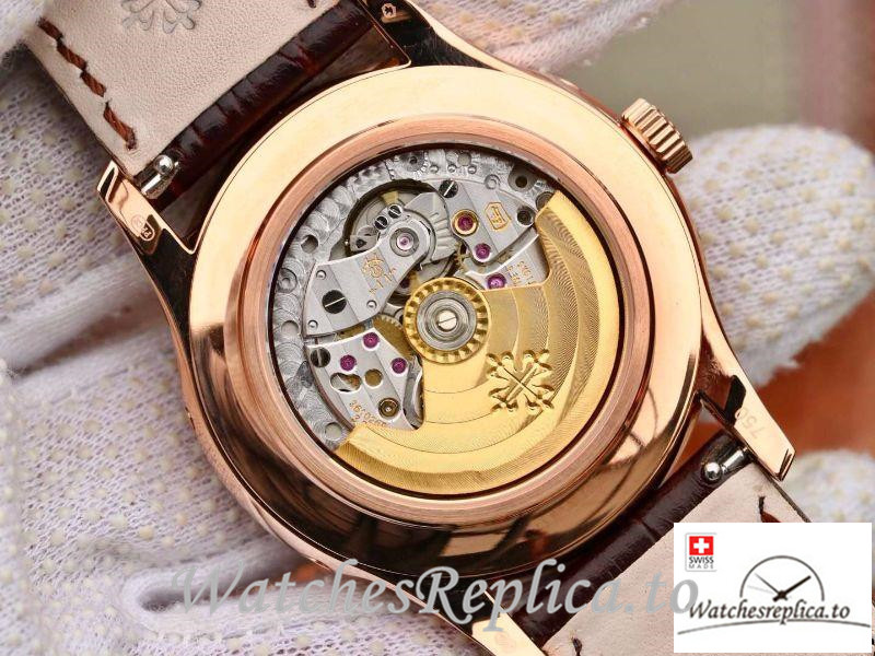 Swiss Patek Philippe Grand Complications Annual Calendar Replica 5205G-001 Brown Strap 40MM - WatchesReplica.is