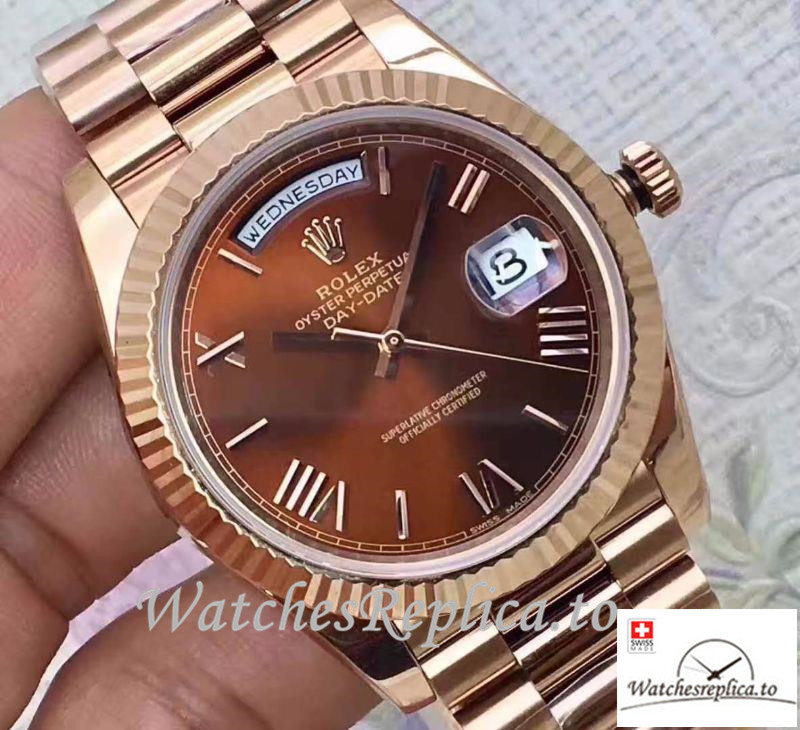 Swiss Rolex Day Date Replica 228235 Roman Markers 40MM - WatchesReplica.is