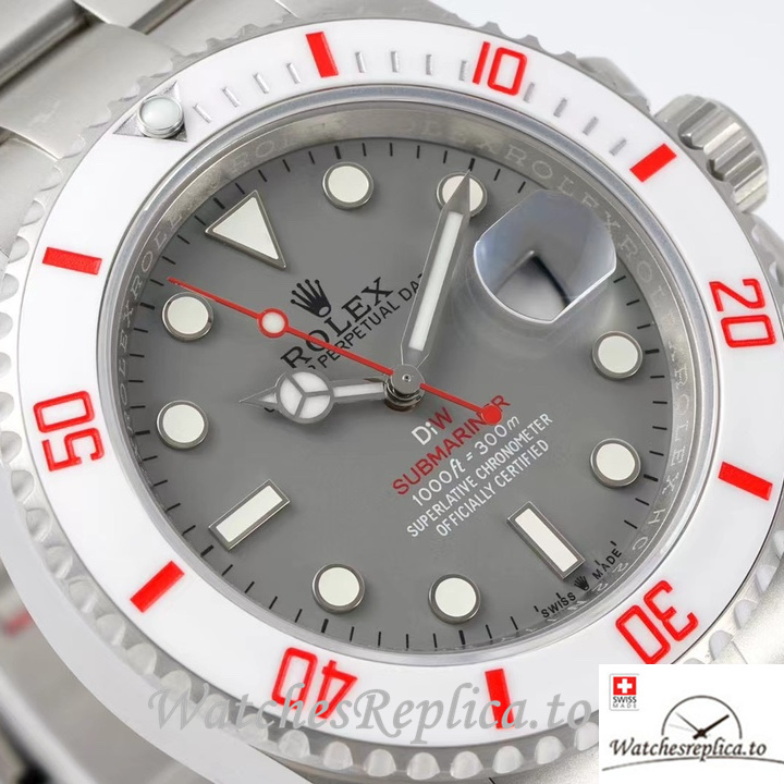 Swiss Rolex Submariner Replica Stainless steel strap 40MM Grey Dial - WatchesReplica.is