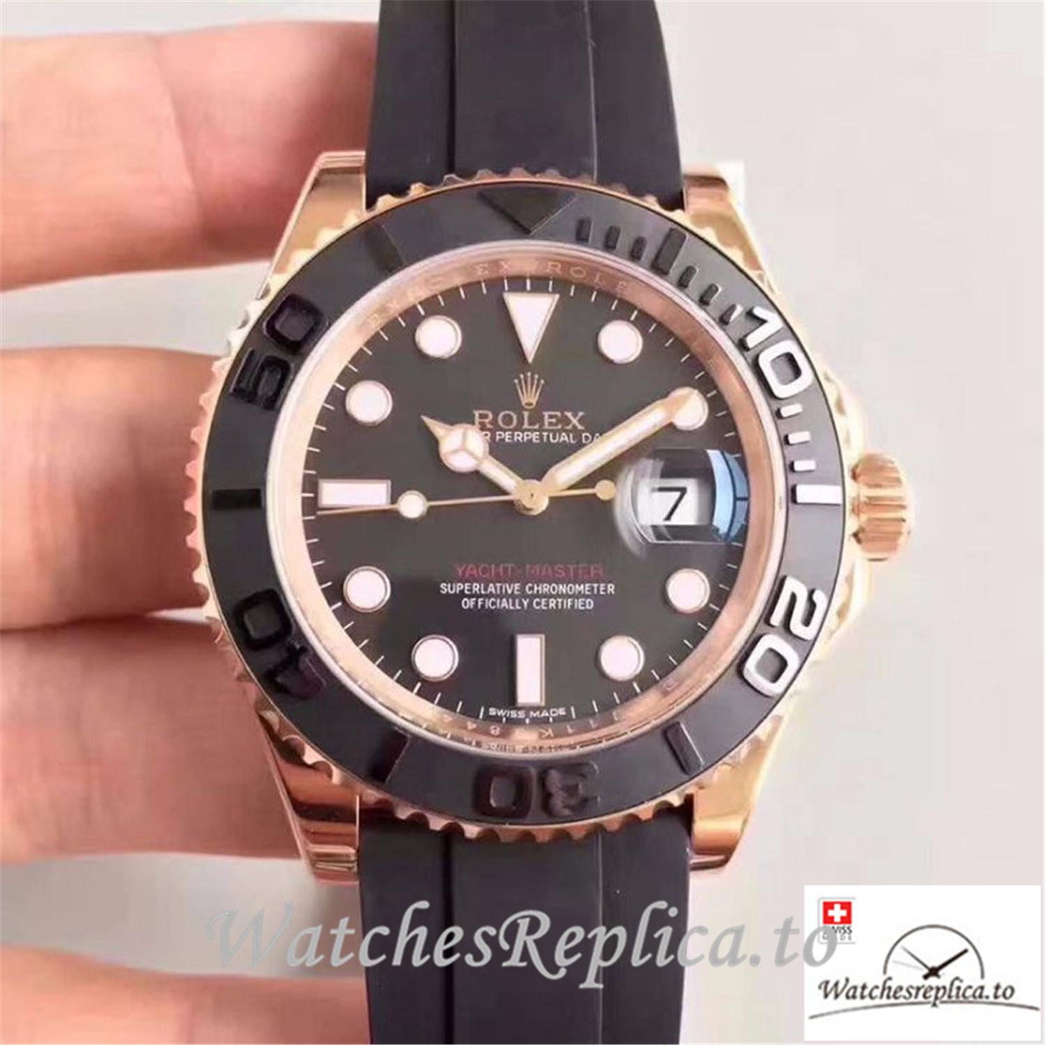 Swiss Rolex Yacht Master Replica 116655 Black Bezel 40MM - WatchesReplica.is