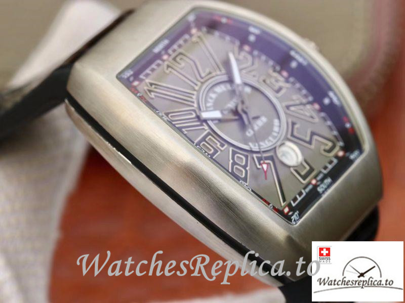 Swiss Franck Muller Vanguard Replica V45-03 Black Strap 45MM - WatchesReplica.is