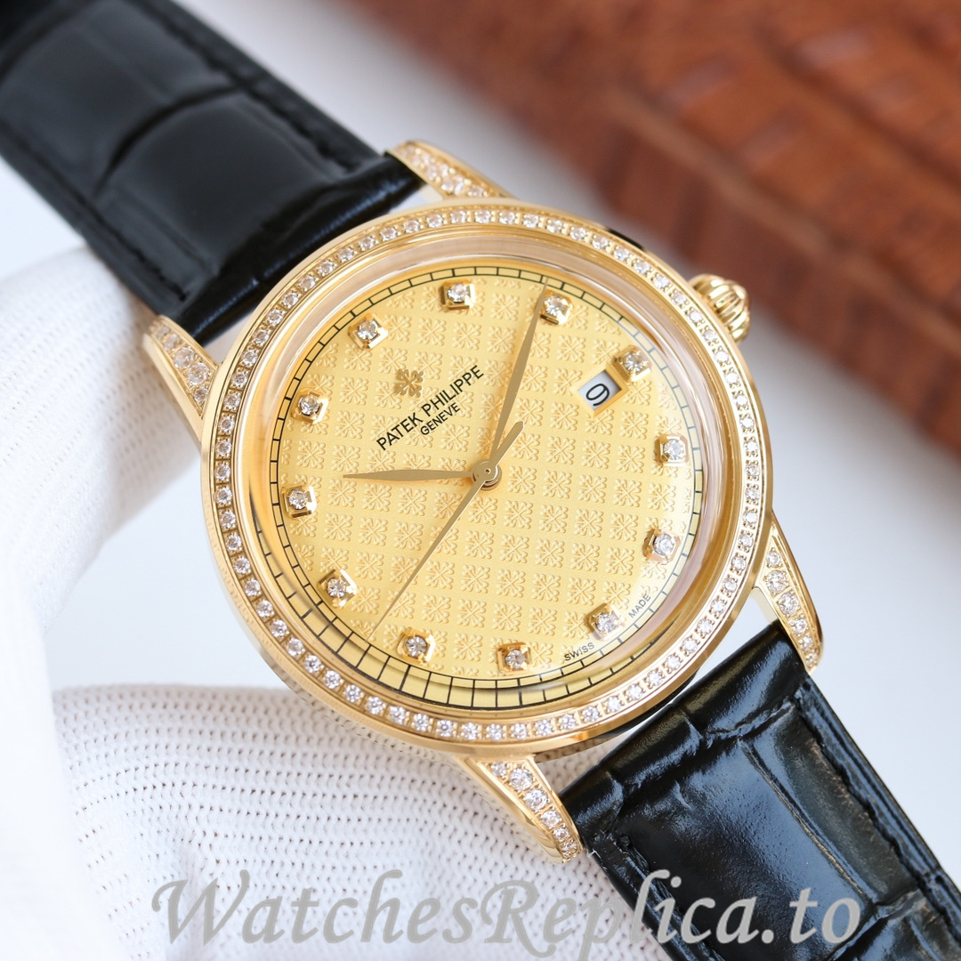 Patek Philippe Replica Complications Leather strap 40MM - WatchesReplica.is
