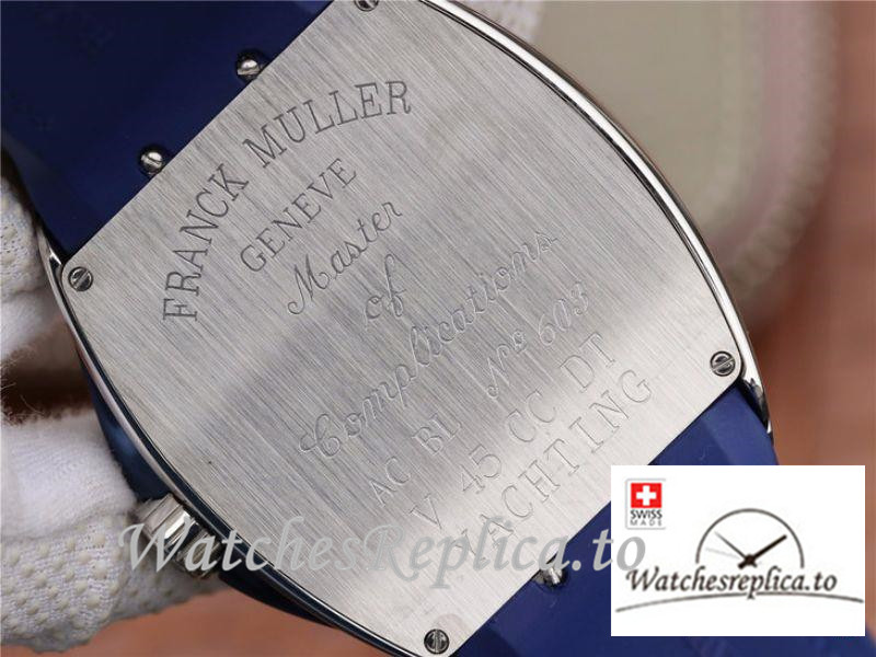 Swiss Franck Muller Vanguard Replica V45.SC.DT.AC.BL Blue Strap 44 MM × 54 MM - WatchesReplica.is