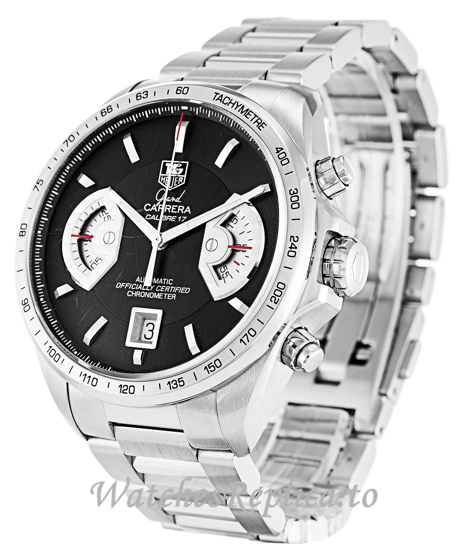 Tag Heuer Grand Carrera Black Dial CAV511A.BA0902 43 MM - WatchesReplica.is