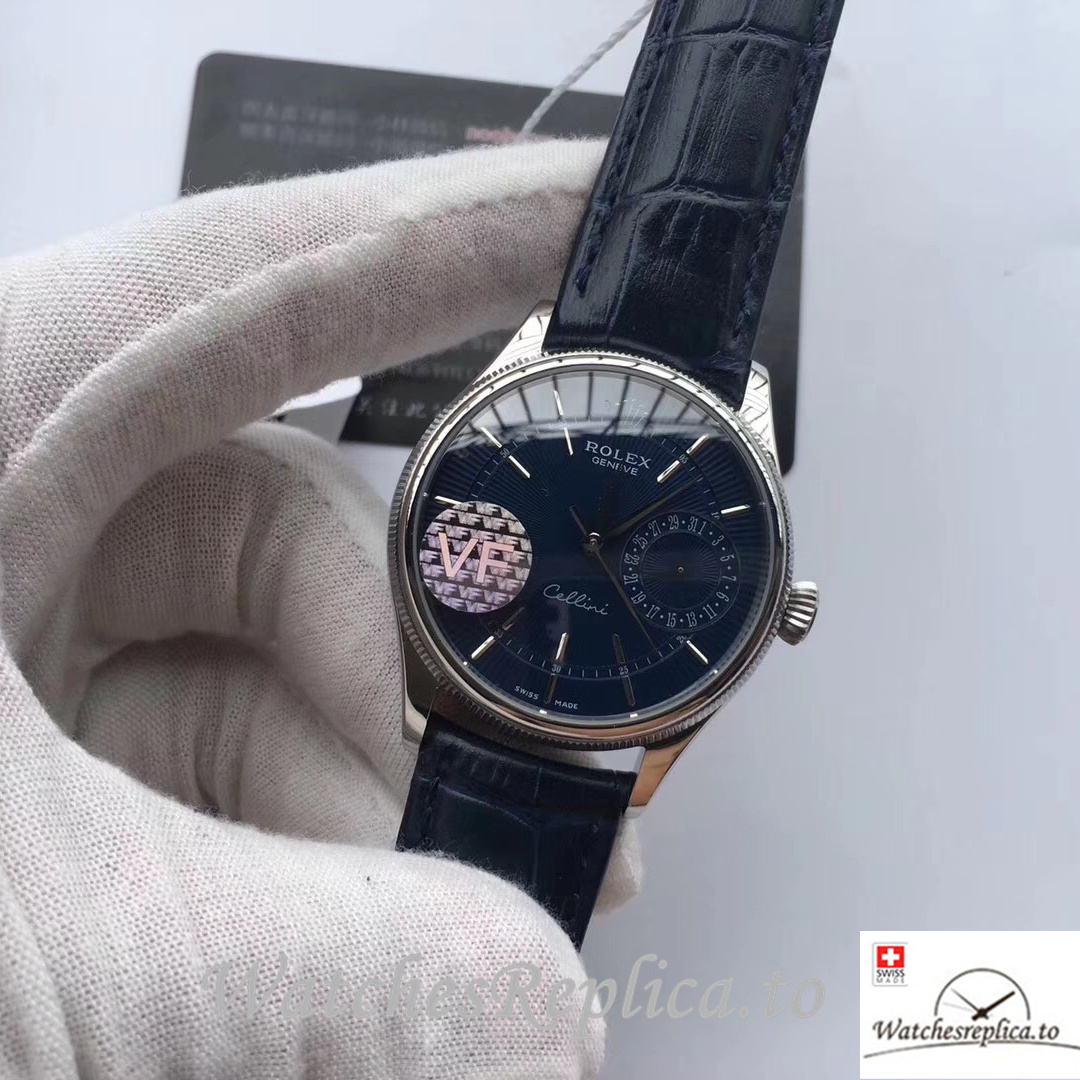 Swiss Rolex Cellini 50519-0013 Leather strap 39MM - WatchesReplica.is