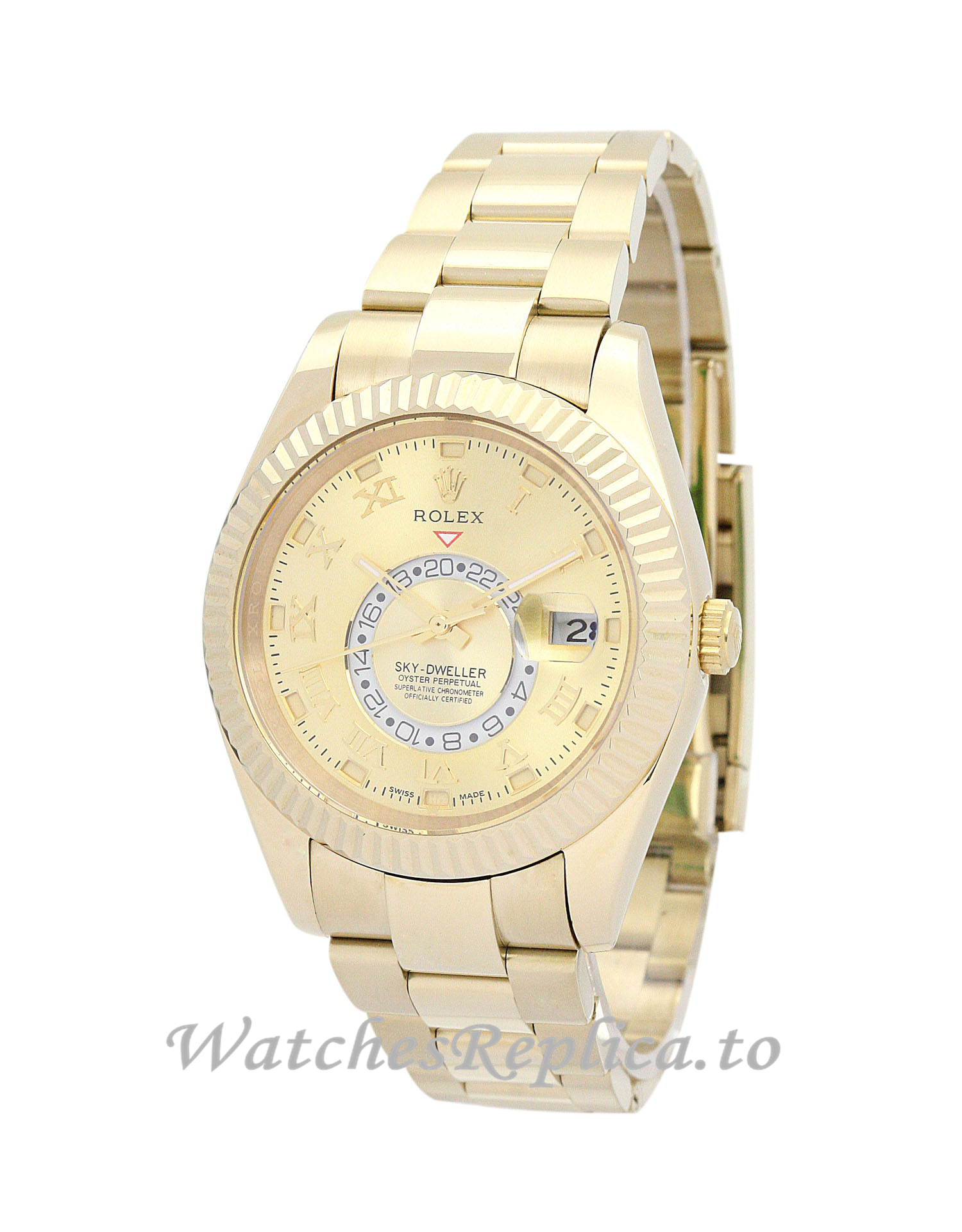 Rolex Sky Dweller Champagne Dial 326938 42MM - WatchesReplica.is