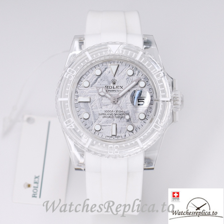 Swiss Rolex Submariner Replica Rubber strap 40MM PHANTOMLAB&ROLEX Grey Dial - WatchesReplica.is