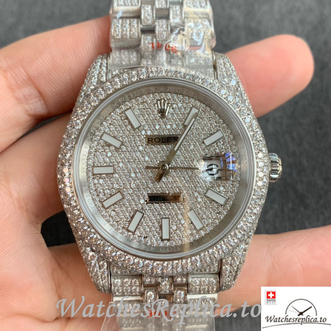 Swiss Rolex Datejust Replica Stainless steel strap 41MM - WatchesReplica.is