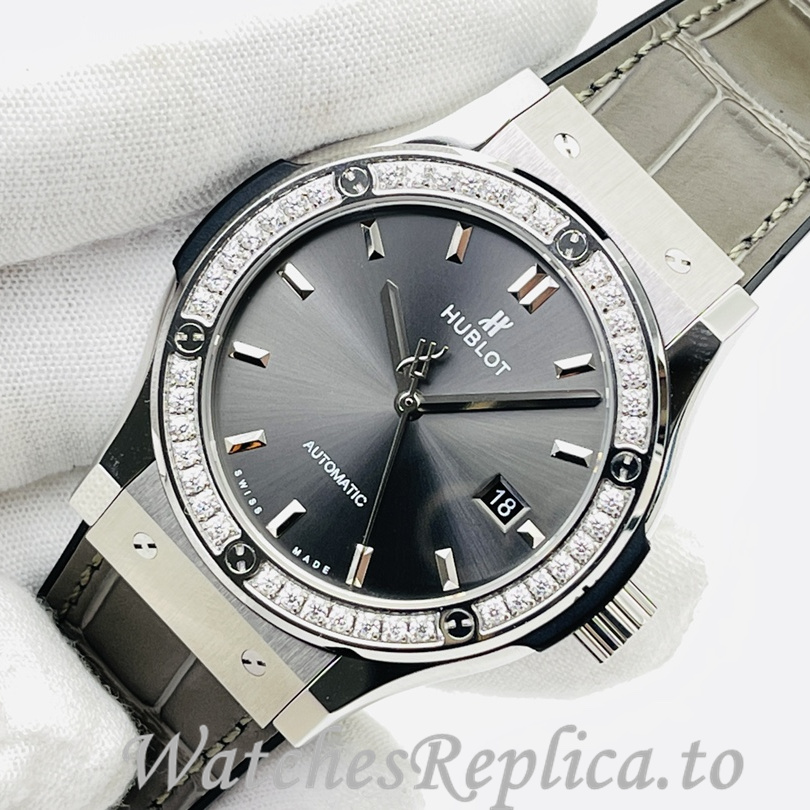 Hublot Replica Big Bang Sang Bleu Leather strap 42MM - WatchesReplica.is