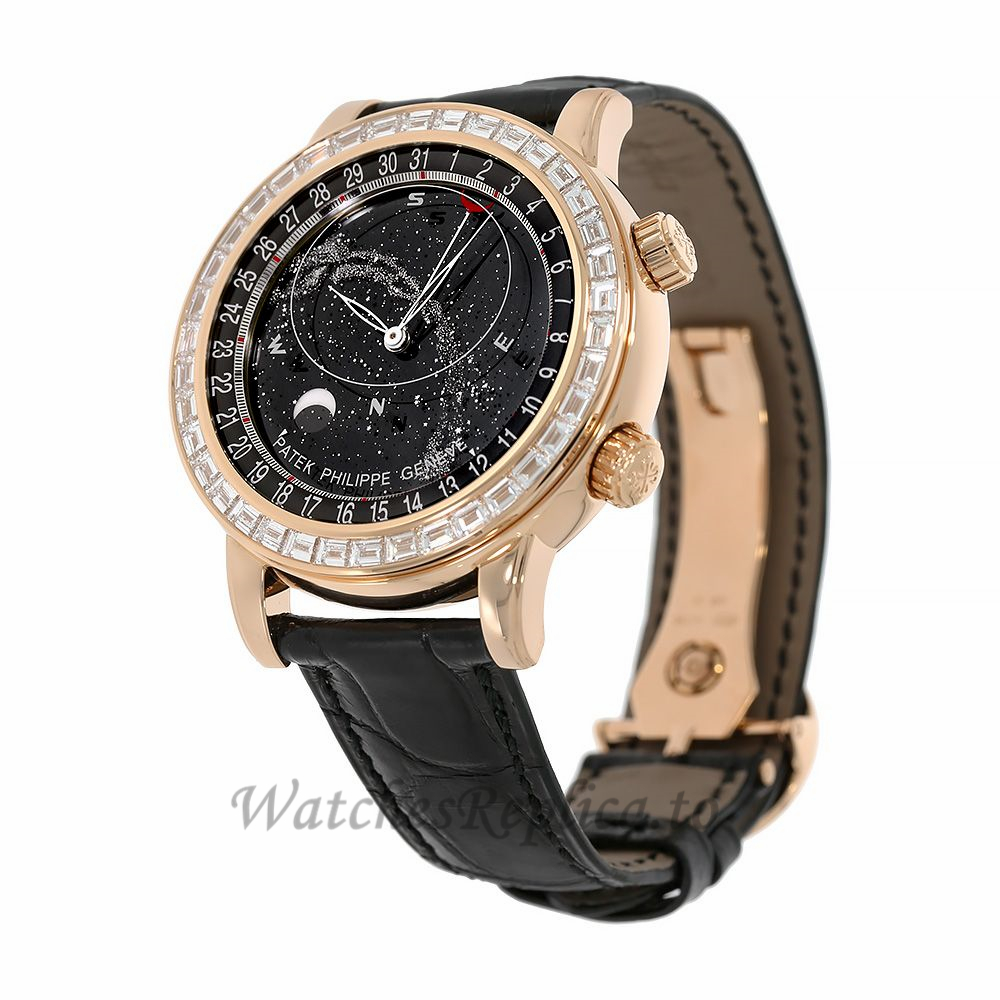 Patek Philippe Replica Grand Complications Rose Gold Gem Celestial 44MM Watch 6104R001 - WatchesReplica.is