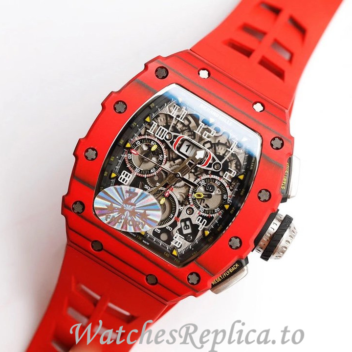 Richard Mille Replica RM011 Rubber strap 50MM - WatchesReplica.is