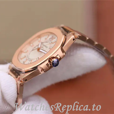 Patek Philippe Replica Nautilus 7011 Rose Gold strap 32MM - WatchesReplica.is