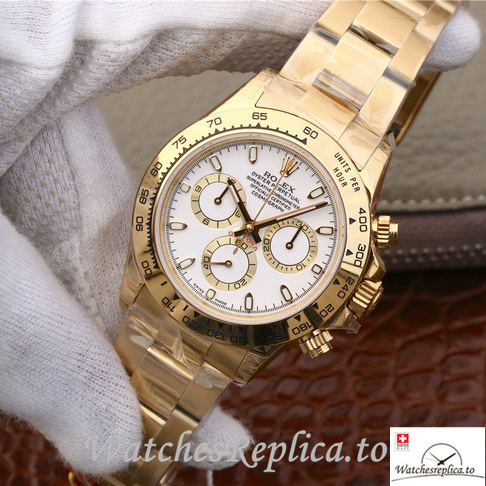 Swiss Rolex Daytona 116508 Yellow Gold strap 40MM - WatchesReplica.is