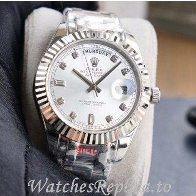 Swiss Rolex Day Date Replica 218238 Stainless steel strap 40MM - WatchesReplica.is