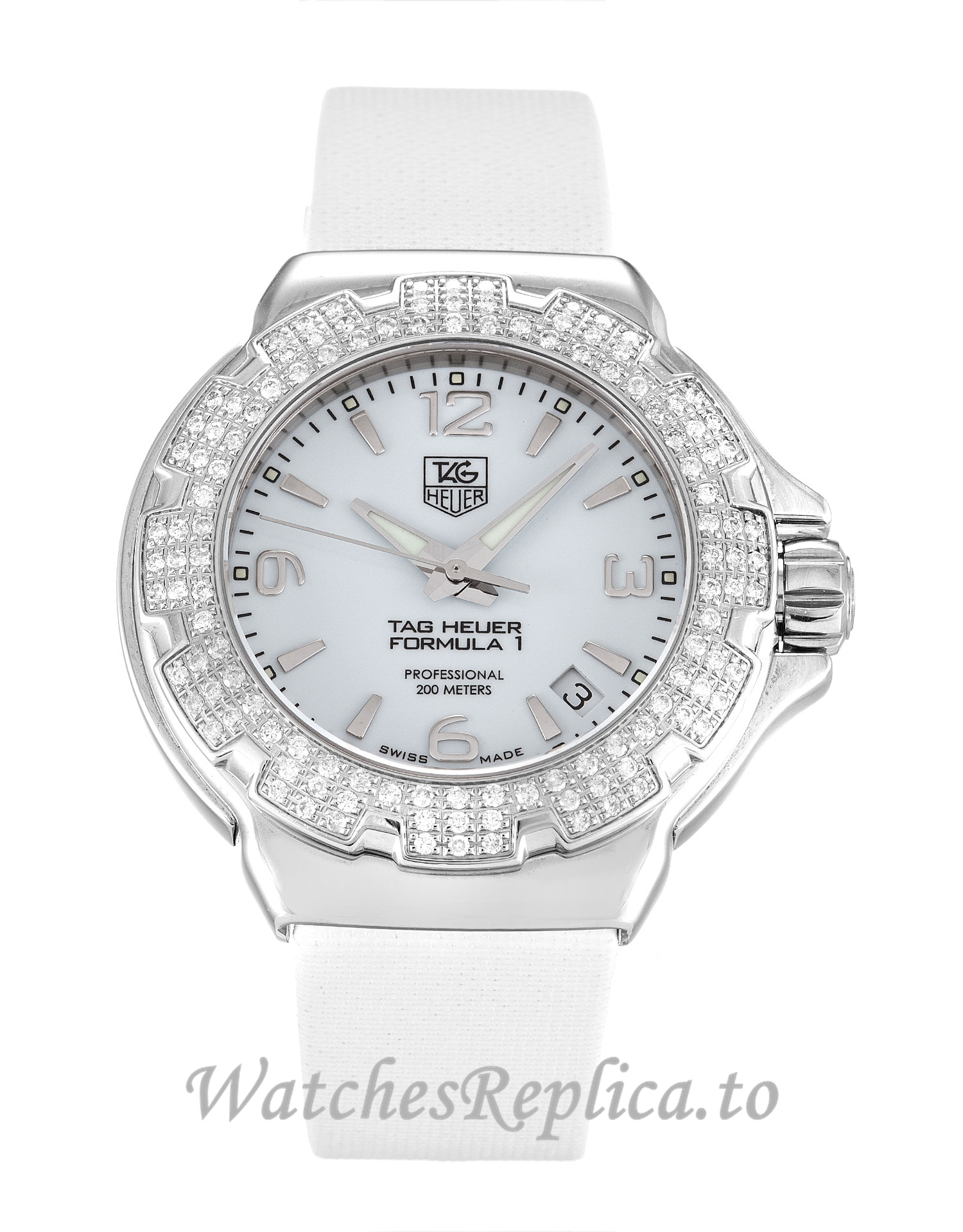 Tag Heuer Formula 1 Mother of Pearl White Dial WAC1215.BC0840 37 MM - WatchesReplica.is