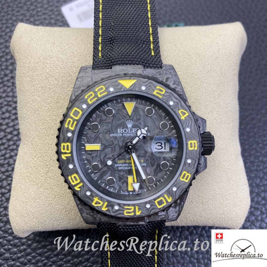 Swiss Rolex GMT Master Electro Carbon Carbon fiber strap 40MM - WatchesReplica.is