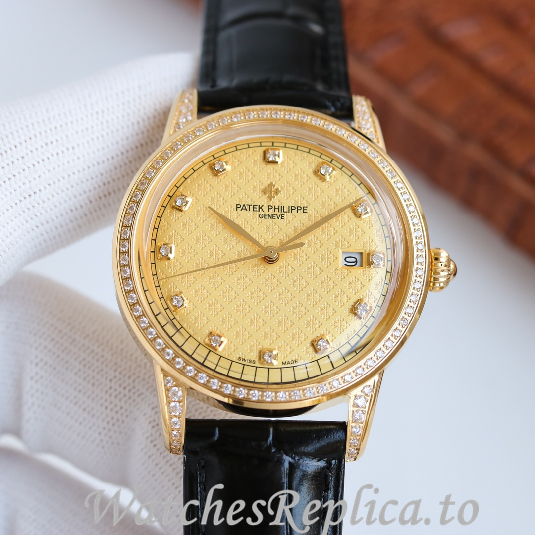 Patek Philippe Replica Complications Leather strap 40MM - WatchesReplica.is