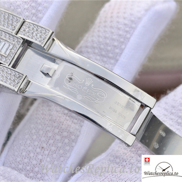 Swiss Rolex GMT-Master Replica 116769TBR-74779B White Gold and Diamonds strap 40MM - WatchesReplica.is