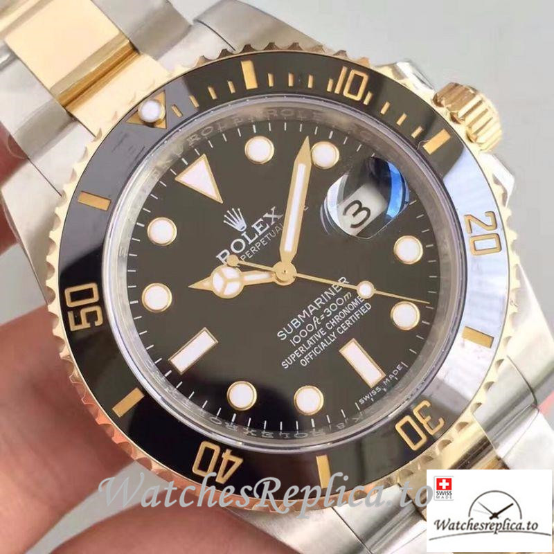 Swiss Rolex Submariner Date Replica 116613LN Black Bezel 40MM - WatchesReplica.is