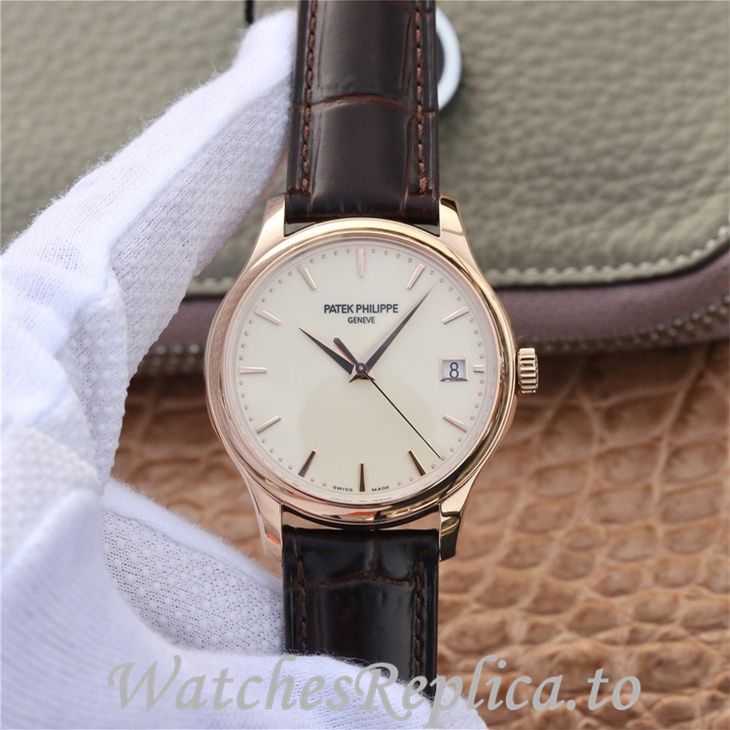 Patek Philippe Replica Calatrava 5227 Leather strap 39MM - WatchesReplica.is