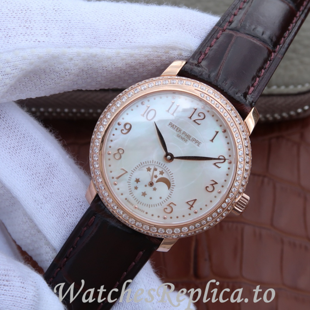 Patek Philippe Replica Complications 4968 Leather strap 33.3MM - WatchesReplica.is