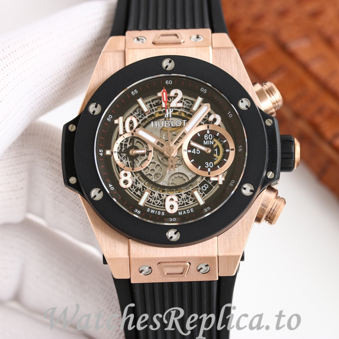 Hublot Replica Big Bang Elemental Material Chronograph v2 Rubber strap 45MM - WatchesReplica.is