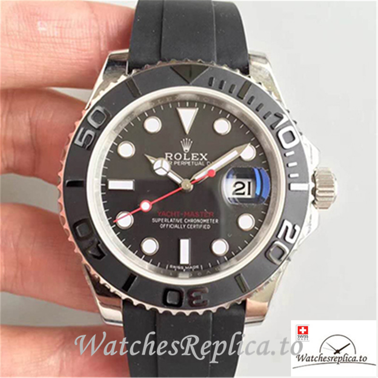 Swiss Rolex Yacht Master Replica 116655 001 Black Bezel 40MM - WatchesReplica.is