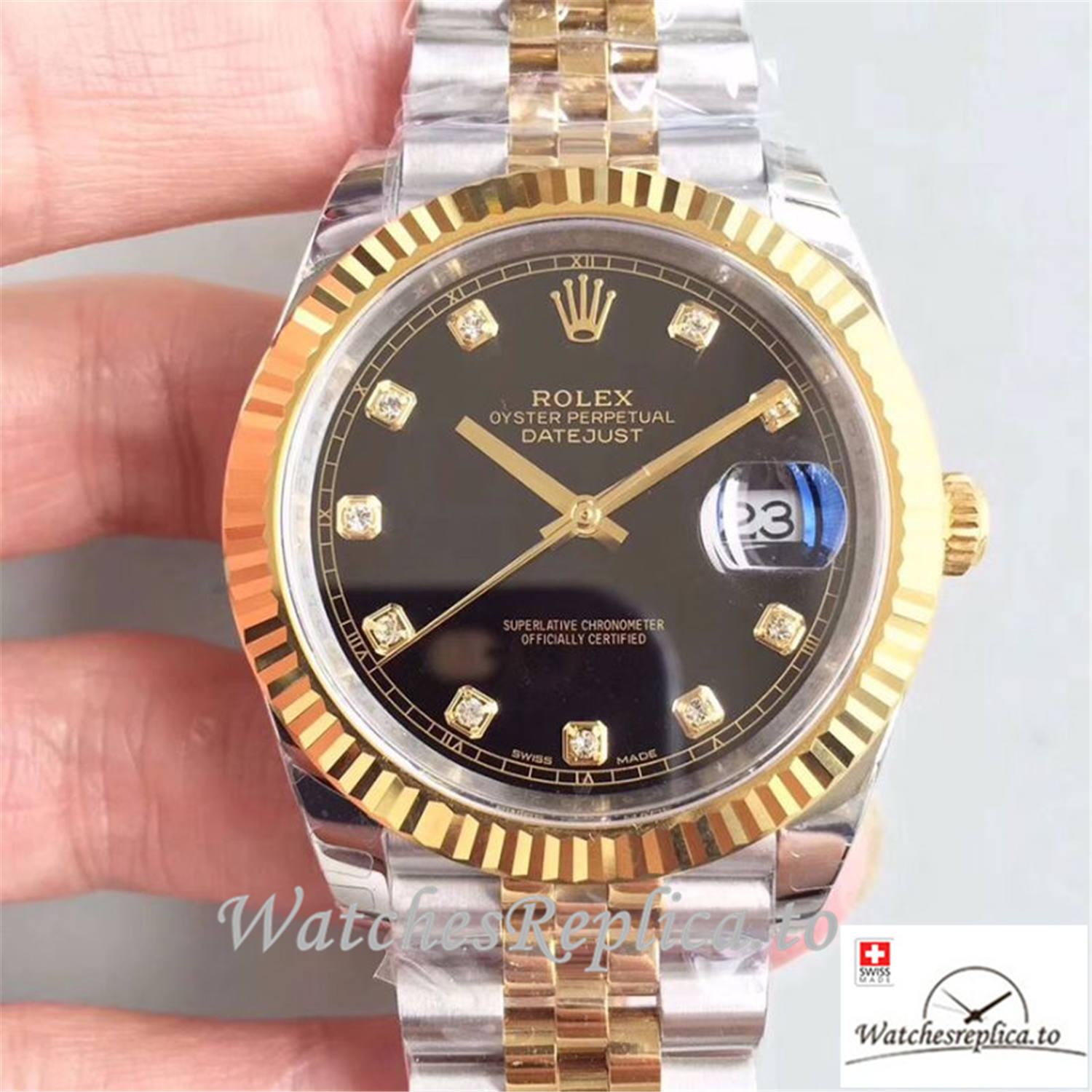 Swiss Rolex Datejust M126333 0013 Black Dial 41MM - WatchesReplica.is