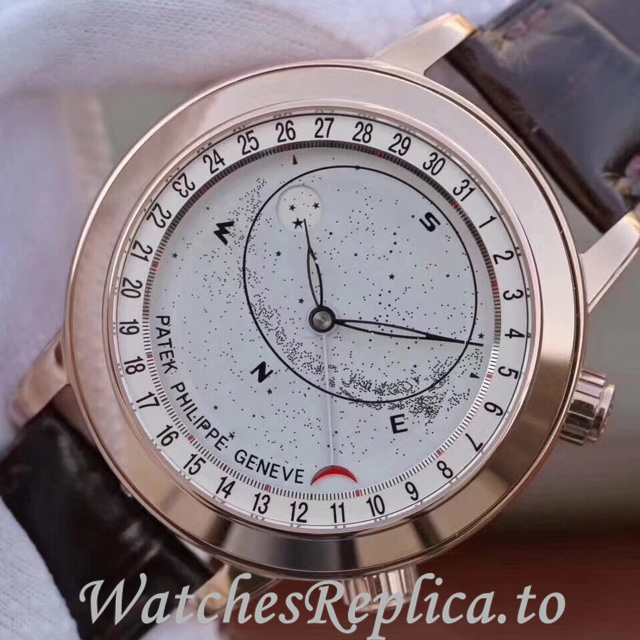Patek Philippe Replica Complications 6102 Leather strap 44MM - WatchesReplica.is
