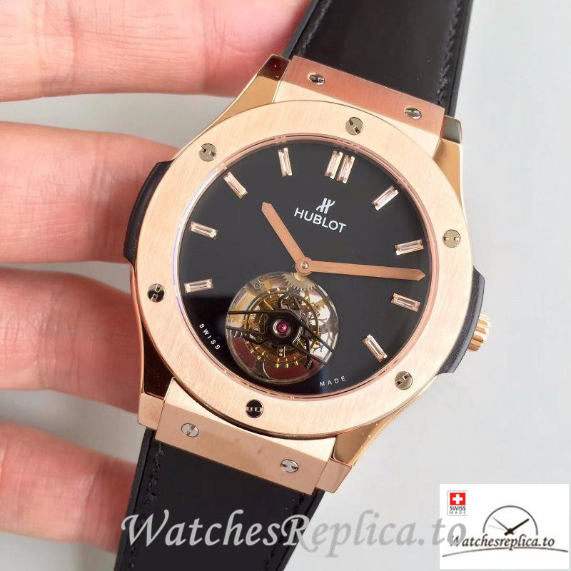 Swiss Hublot Classic Fusion Tourbillon Replica 505.OX.1180.LR Black Strap 45MM - WatchesReplica.is