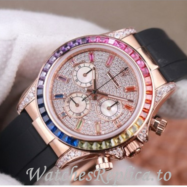 Swiss Rolex Daytona Replica 116598RBOW Rubber strap 40MM - WatchesReplica.is