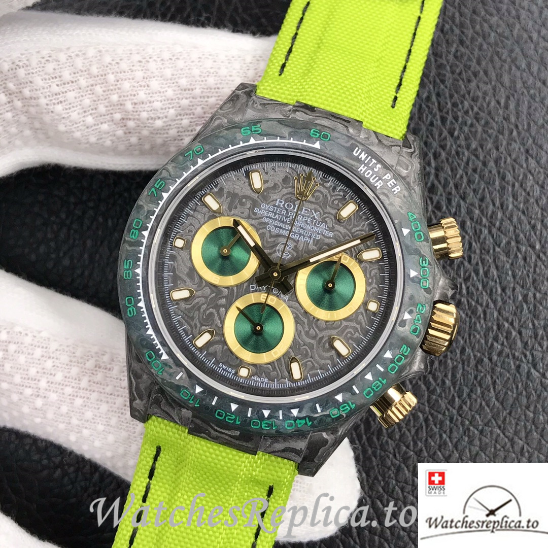 Swiss Rolex Daytona Replica Canvas strap 40MM Grey Dial - WatchesReplica.is